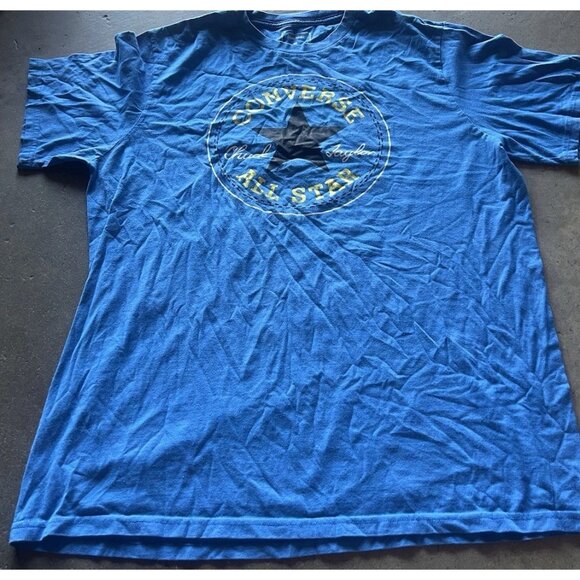 Vintage Converse All-Star Blue Yellow T-Shirt Men's Size M Classic Print - Picture 2 of 10